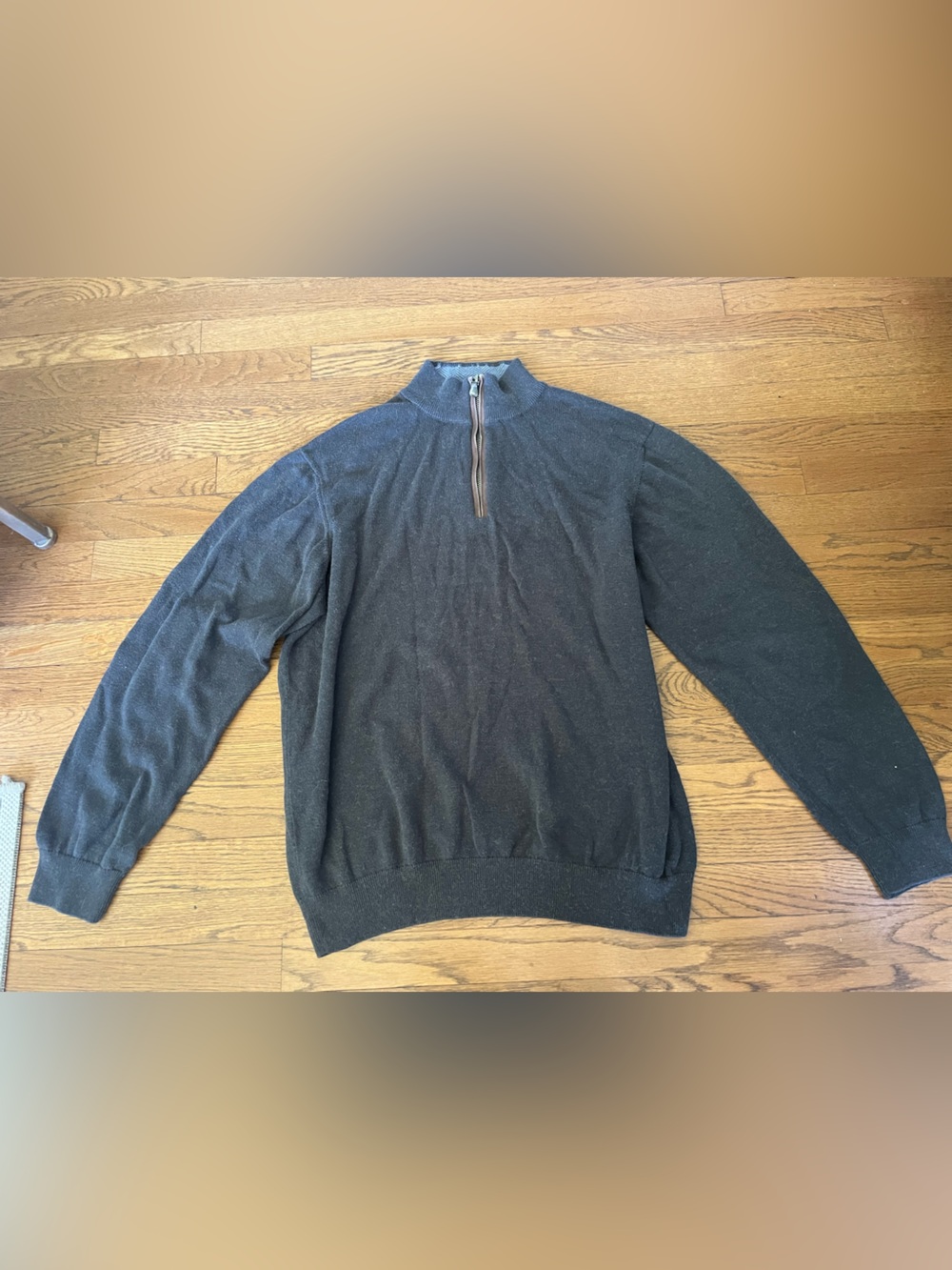 Vineyard Vines Men's Charcoal Quarter-Zip Sweater